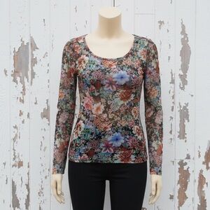 🛍️BUNDLE ONLY ITEM🛍️ Sheer Mesh Floral Top XL